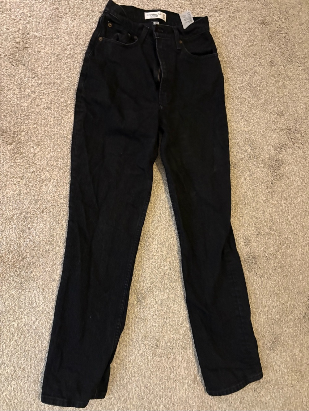 Abercrombie & Fitch Black High-Rise Straight Jeans